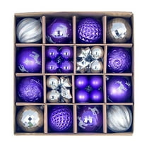 44 Pcs Christmas Ball Ornaments Set Purple and Silver, 2.36 Inch Shatterproof Baubles with Assorted Designs Glitter Matte Glossy Star Ornaments for Xmas Tree Hanging Holiday Party Home Décor