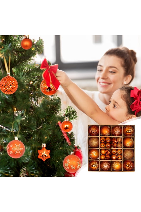 44 Pcs Christmas Decorations Clearance,Christmas Ball Ornaments for Christmas Decorations,Xmas Tree Shatterproof Ornaments with Hanging Loop for Holiday & Party Decorations