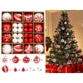 thumbnail image 1 of 44 Pcs Christmas Hanging Balls Ornaments Set for Xmas Tree Decorations, Shatterproof Plastic Decorative Holiday Wedding Party Supplies, Red+White, 1 of 9