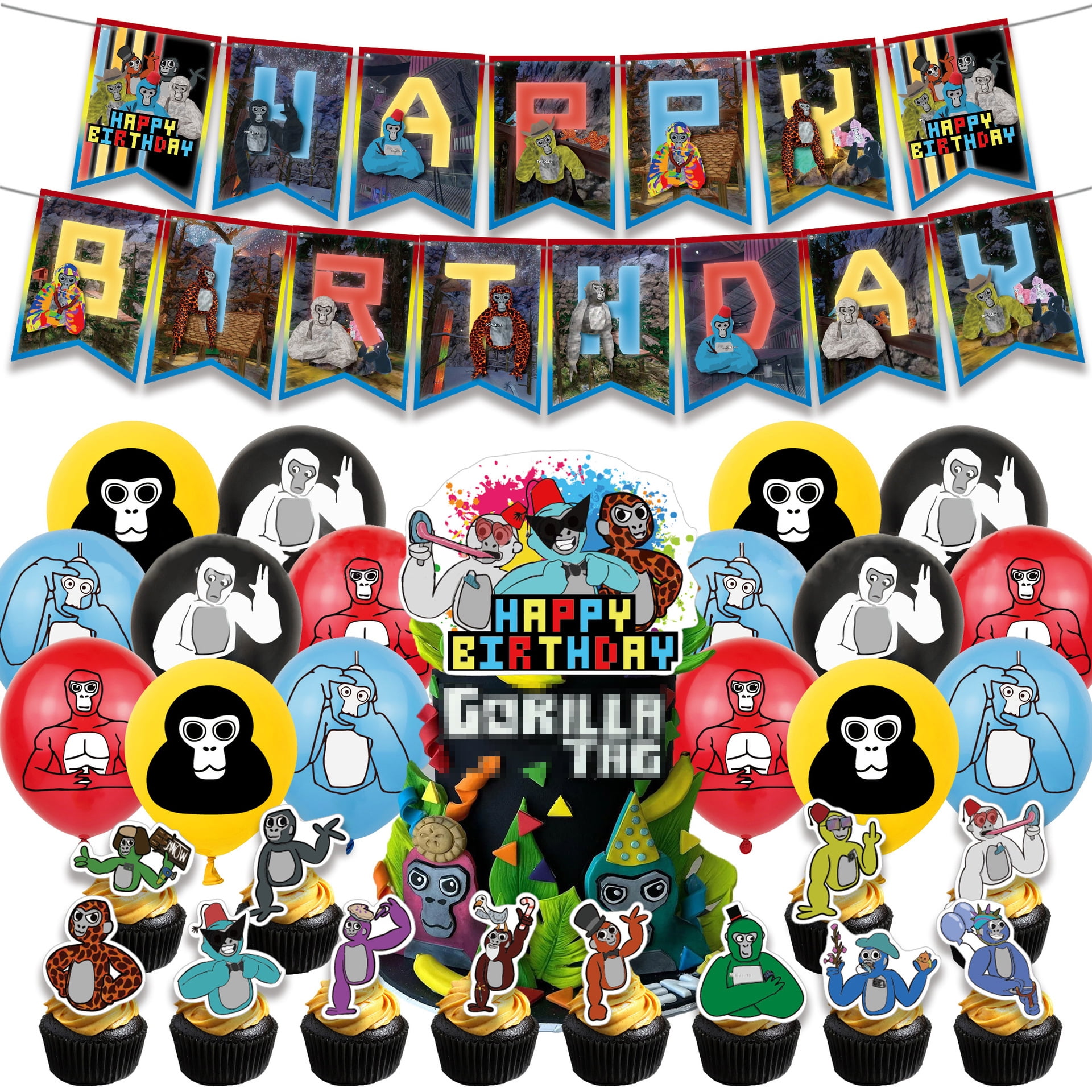 Cartoon Birthday Party Decorations Gifts Presents Sweet Cupcakes