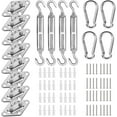 thumbnail image 1 of 44 Pcs Stainless Steel Shade Sail Hardware Kit Triangle Rectangle Installation Set With Wire Rope Turnbuckles Snap Hooks Pad Eyelets Mounting Accessories D, 1 of 5