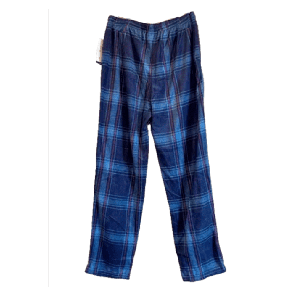 44 Perry Ellis Men s Fleece Lightweight Chevron Plaid Pajama Pants Blue M Walmart
