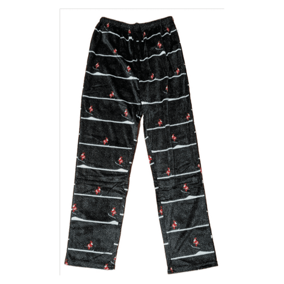 $44 Perry Ellis Men's Silky Fleece Lightweight Santa Ski Pajama Pants, Black, L