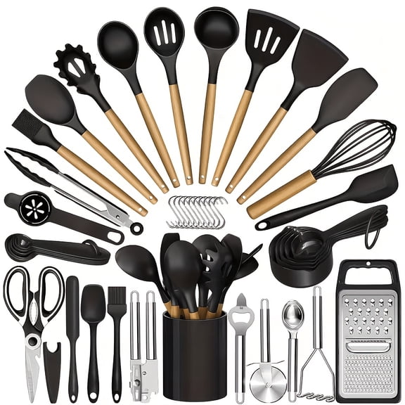 44Piece HighTemperature Resistant NonStick Kitchen Cooking Tool Set, Dishwasher Safe Complete Utensils for Home Cooking, Ideal for Beginners & Kitchen Enthusiasts
