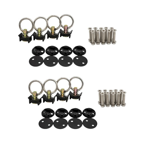 44 Pieces Black Tie Down Kit with 2" Round Anchor Point
