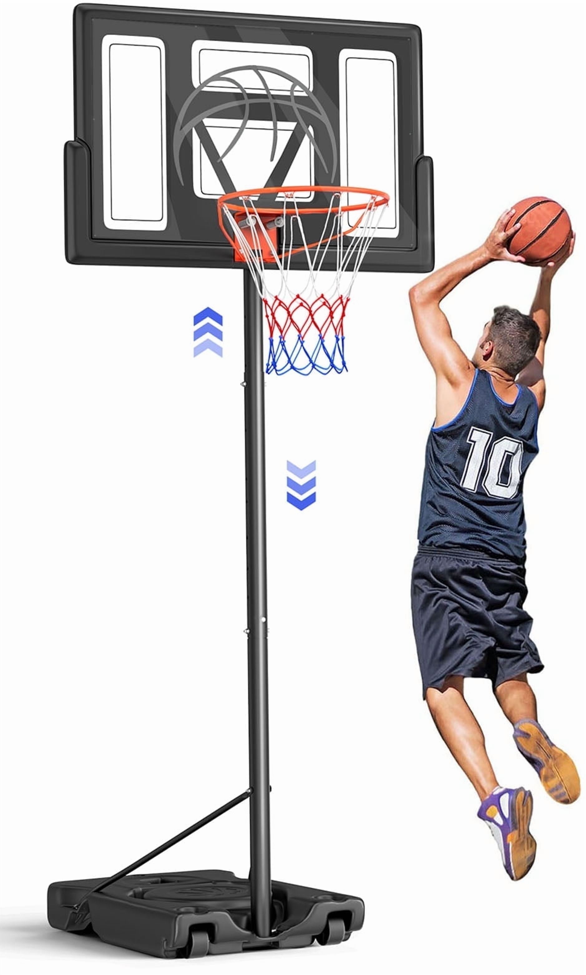 Walmart Coupons of Walmart Black Friday Deals 2025 44" Portable Basketball Hoop 4.4-10ft Height Adjustable Basketball Goal System with PC Backboard Material Outdoor,Dprodo Black