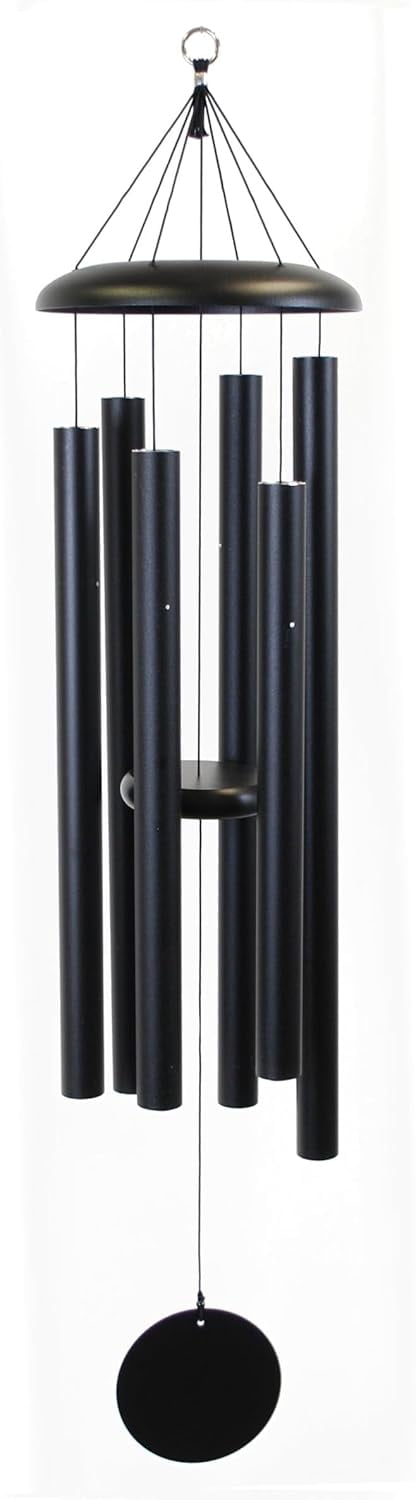 44" Black Aluminum Contemporary Wind Chime