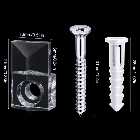 44 Sets of Mirror Holder Clips Kit Plastic Mirror Clip Mirror Holder Clips Glass Retainer Clips Kit