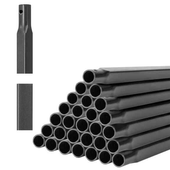 44" Stair Balusters 31 Pack, Square Metal Spindle Railing, Carbon Steel Matte Black, Corrosion-Proof Deck Railing
