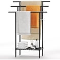 thumbnail image 1 of 44" Tall Standing Towel Racks for Bathroom, 3 Tier Towel Rack with Basket, Outdoor Towel Rackr Organizer, Metal Pool Towel Rack Freestanding, Bedroom, Living Room, Black, 1 of 7