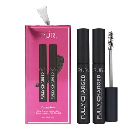 ($44 Value) Pur Beauty Double Shot Fully Charged Volume Mascara Duo, Black, Gift Set