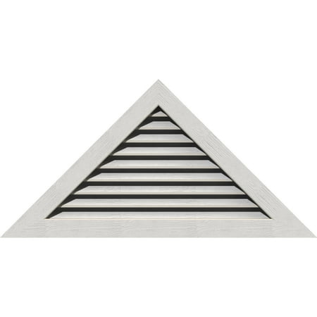 44"W x 12 3/4"H Triangle Gable Vent (62 1/2"W x 18 1/8"H Frame Size) 7/12 Pitch: Primed, Functional, Rough Sawn Western Red Cedar Gable Vent w/ 1" x 4" Flat Trim Frame