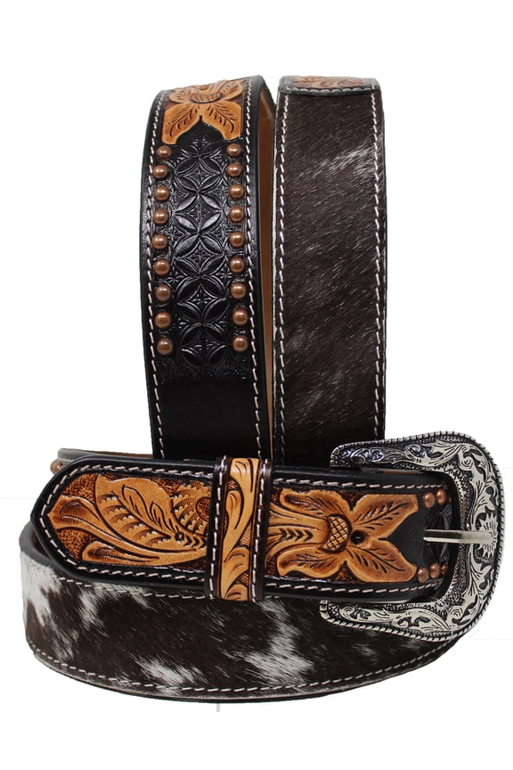 44   Western 1 1/2" Wide Men Women Rodeo Floral Tooled Leather Belt 26FK73