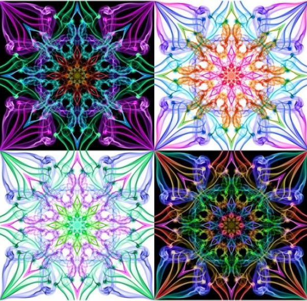44" X 44" Panel Dream Big Ethereality Mandala Smoke Swirls Quilting Colorful Hoffman California Fabrics Cotton Fabric Panel (24796-130)
