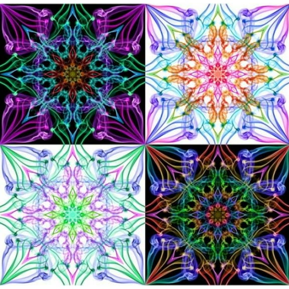 44" X 44" Panel Dream Big Ethereality Mandala Smoke Swirls Quilting Colorful Hoffman California Fabrics Cotton Fabric Panel (24796-130)