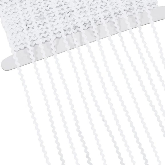 44 Yards RIC Rac White Rick Rack Trim 1/8 inch Rickrack Lace Wave Ribbon Zig Zag Wave Bending Fringe Lace Trim S Shaped Woven Fabric for DIY