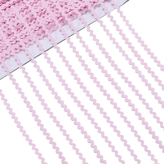 44 Yards Rick Rack Trim RIC Rac Ribbon 1/8 inch Rickrack Lace Wave Zig Zag Pearl Pink Wave Bending Fringe Lace Trim S Shaped Woven Fabric for Sewing DIY Crafts Wedding Dress Pearl Pink