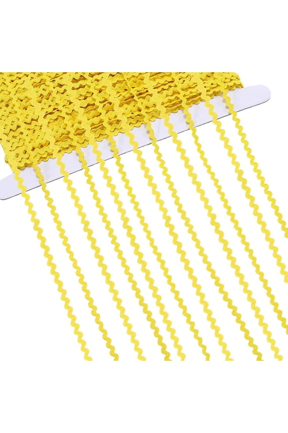 44 Yards Rick Rack Trim for Sewing RIC Rac 1/8 inch Rickrack Lace Wave Ribbon Gold Zig Zag Wave Bending Fringe Lace Trim S Shaped Woven Fabric for DIY Crafts Wedding for DIY