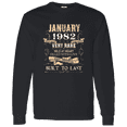 thumbnail image 1 of 44 Years Old 44Th Birthday Legend Vintage January 1982 Bday Long Sleeve Shirt, 1 of 3