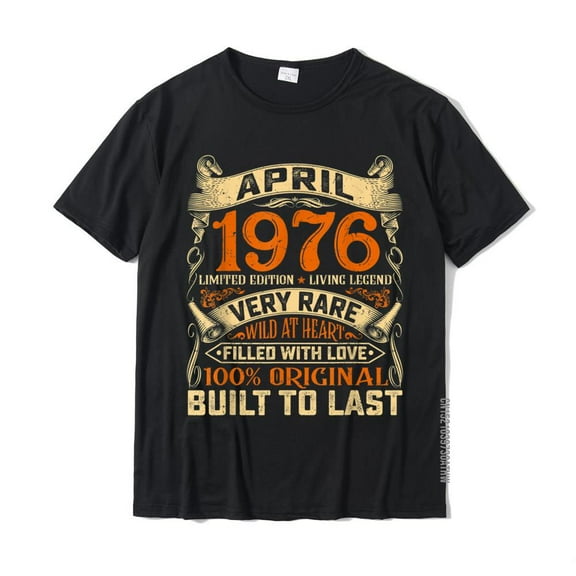 44 Years Old Decorations April 1976 Men Women 44th Birthday T-Shirt Tshirts For Men Geek Tops Tees Funny Design Cotton