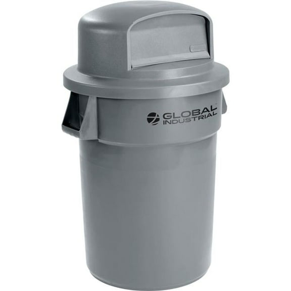44 gal Plastic Trash Can with Dome Lid - Gray
