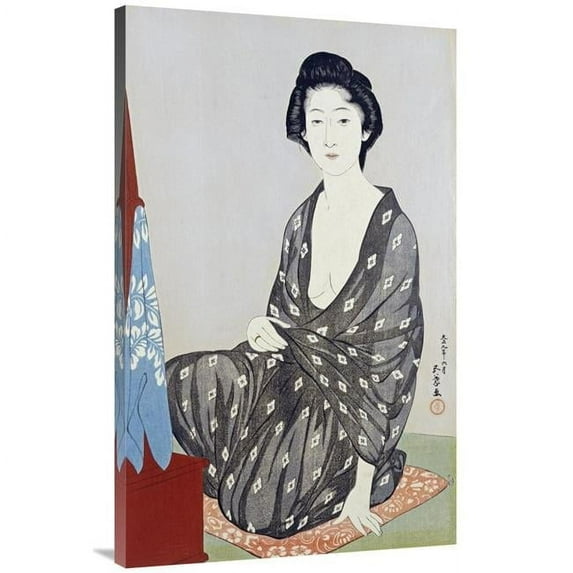 44 in. A Beauty in a Black Kimono Art Print - Hashiguchi Goyo