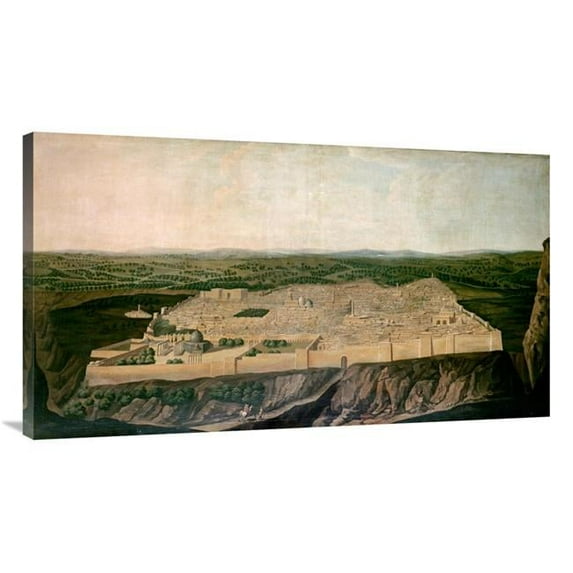 44 in. A Panoramic View of Jerusalem Art Print - Jean-Baptiste Vanmour