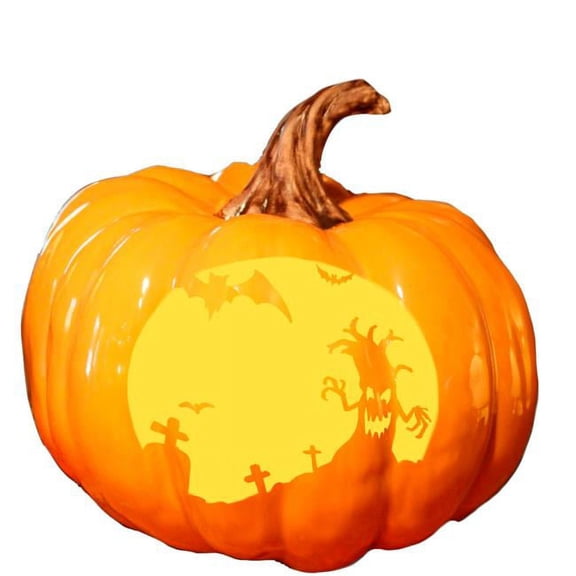 44 in. Carved Graveyard Pumpkin Lantern