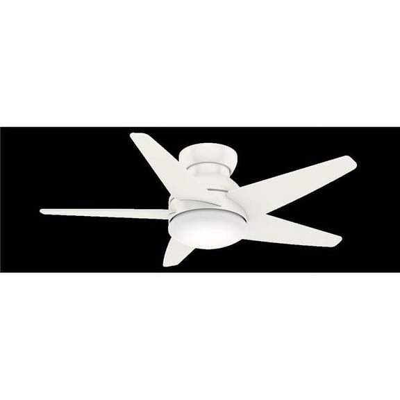 44 in. Isotope Fresh White Low Profile Ceiling Fan with LED Light Kit & Wall Control