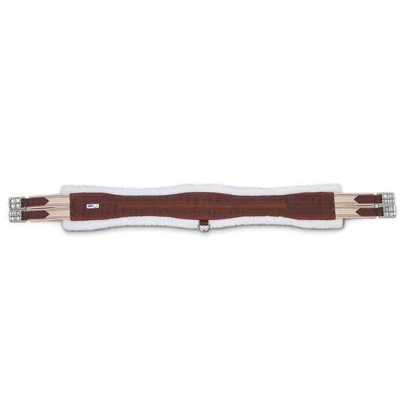 44 in Passport Contoured English Horse Girth W/ 2 Elastic Ends Brown