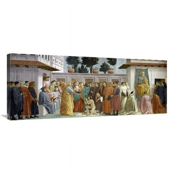 44 in. St. Peter Resurrects the Child of Theophilus Art Print - Masaccio