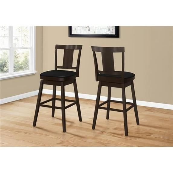 44 in. Swivel Height Barstool, Espresso - 2 Pieces