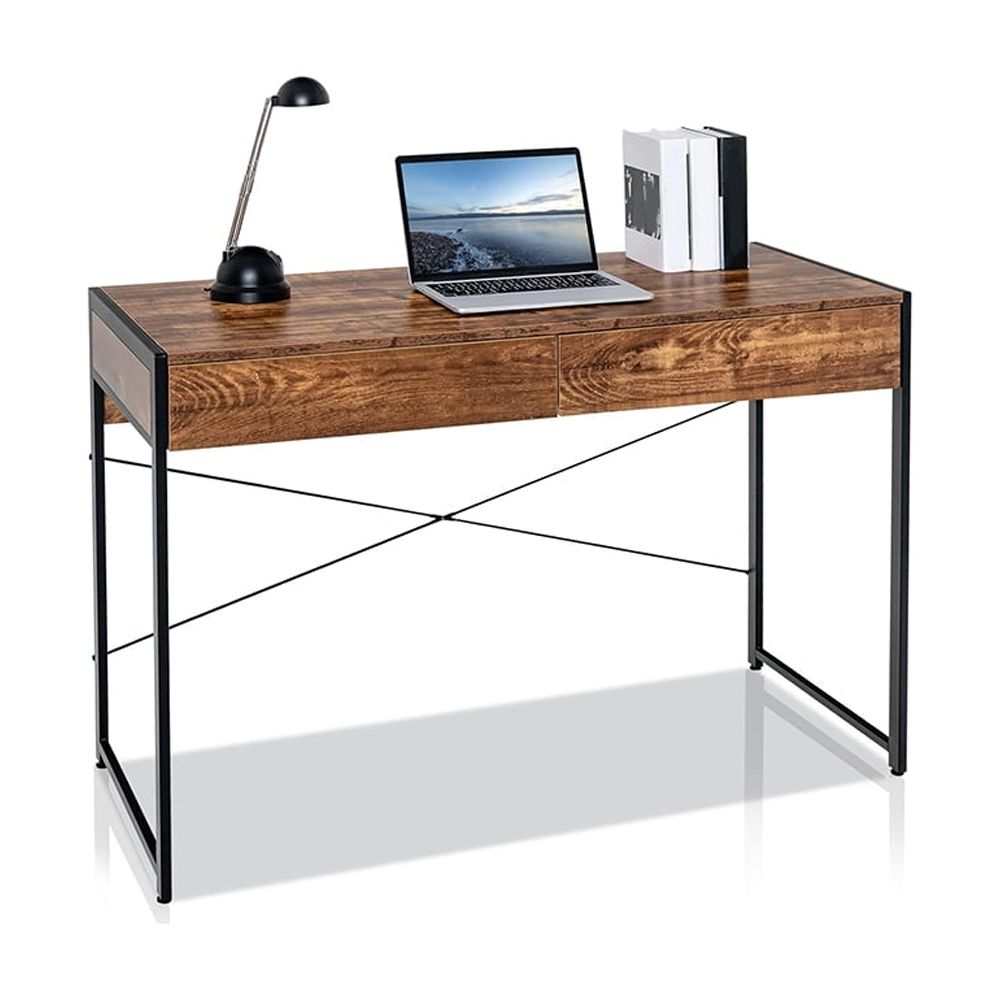 44 inch Computer Desk with Steel Frame, Home Office Desk with Simple ...