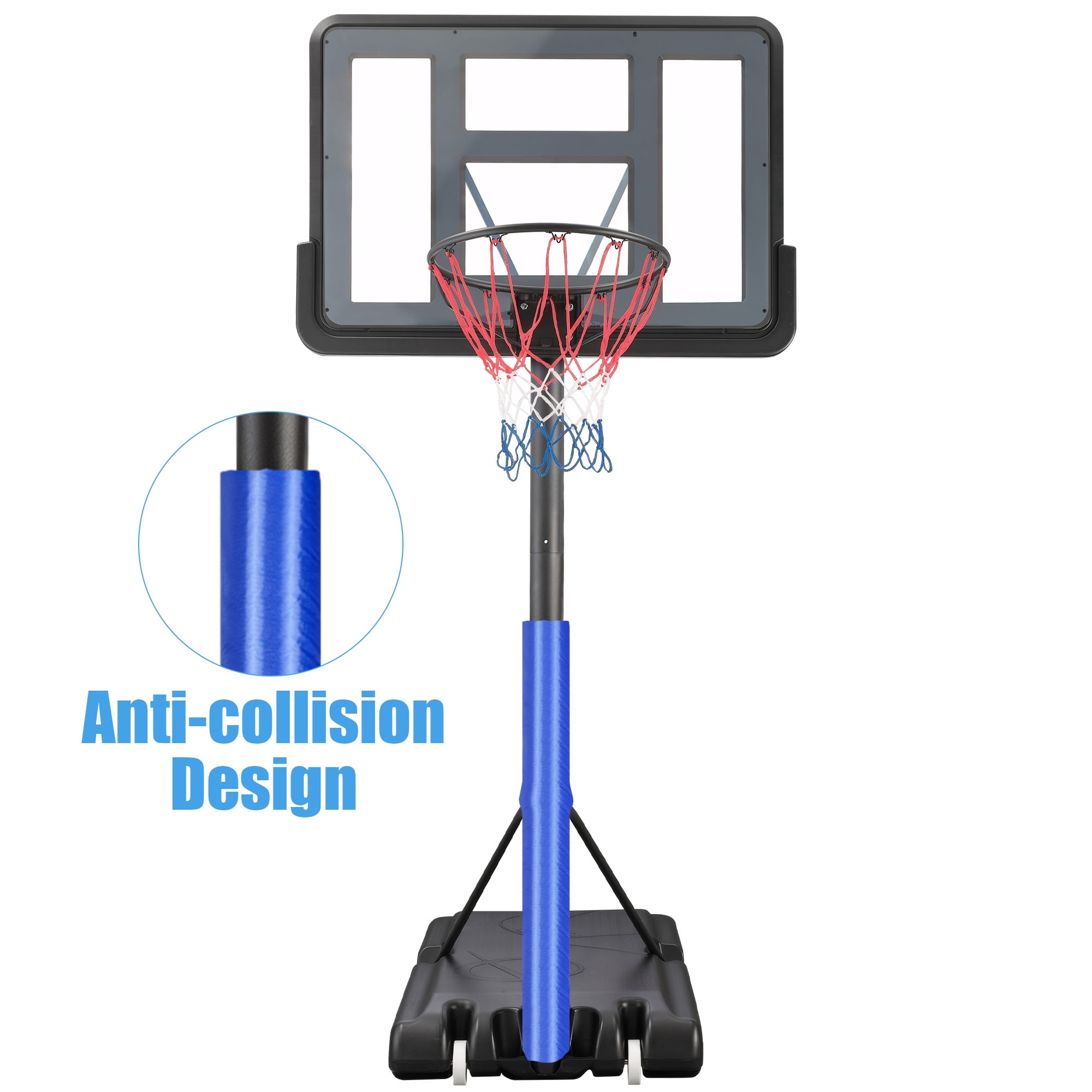 SEGMART 44 inch Shatterproof Backboard Basketball Goal, Indoor/Outdoor Adjustable Height Hoop