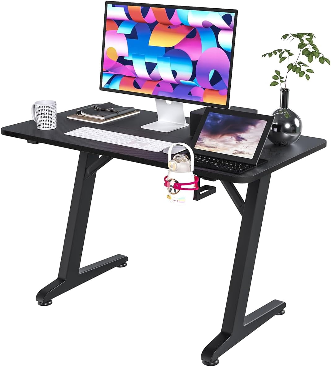 44 Inch Wide Ergonomic Computer PC Z Shaped Gaming Desk - Carbon Fiber ...