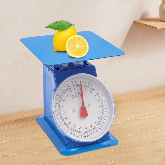 44 lbs Mechanical Kitchen Scale, Dual Scale Mode with Large Dial, Accurate Spring Mechanism, Sturdy Iron Construction, Easy-to-Read kg/lbs, Ideal for Home, Shops, and Markets