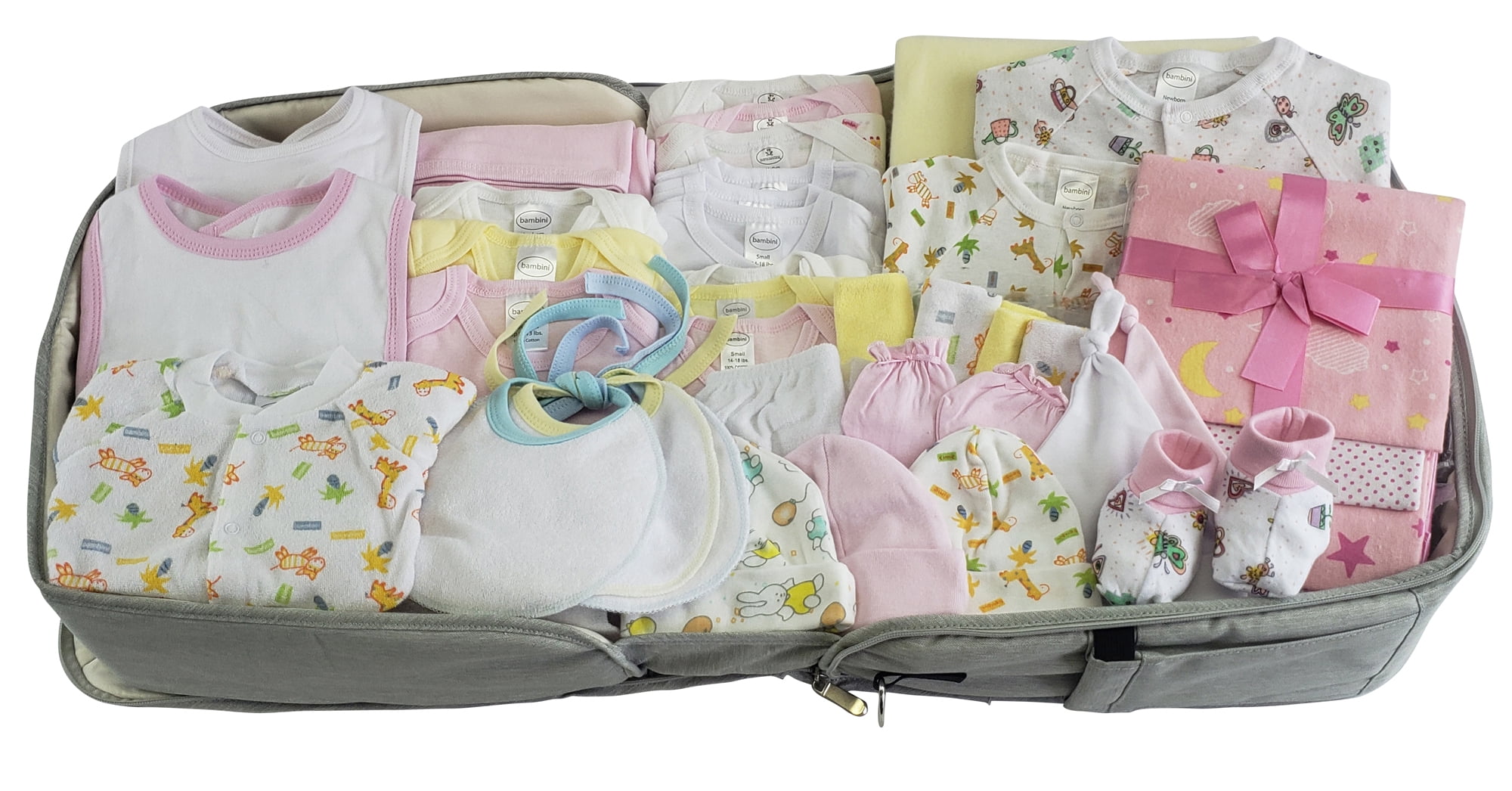 44 pc Baby Girls Clothing Starter Set with Allinone Portable