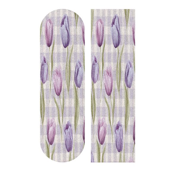 44" x 10" PVC Anti-Slip Pad Skateboard Anti-Slip Pad with High-Density Sand Grain Surface Beautiful Pinkish-purple Tulips