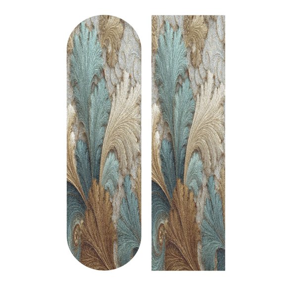 44" x 10" PVC Anti-Slip Pad Skateboard Anti-Slip Pad with High-Density Sand Grain Surface Spiral Of Leaves