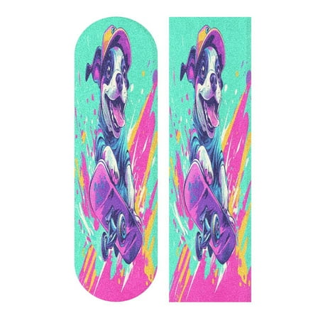 44" x 10" Skateboard Grip Tape Diamond Grit Surface, Heavy-Duty PVC Backing Non Slip Ease to Apply A Happy Dog