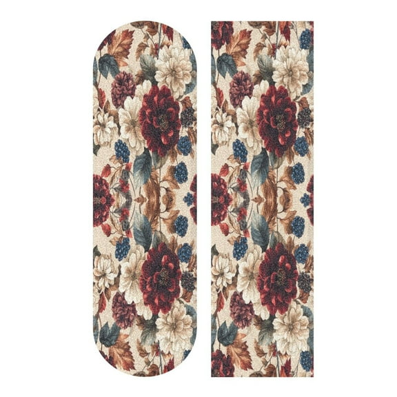 44" x 10" Skateboard Grip Tape Diamond Grit Surface, Heavy-Duty PVC Backing Non Slip Ease to Apply Burgundy Hydrangeas