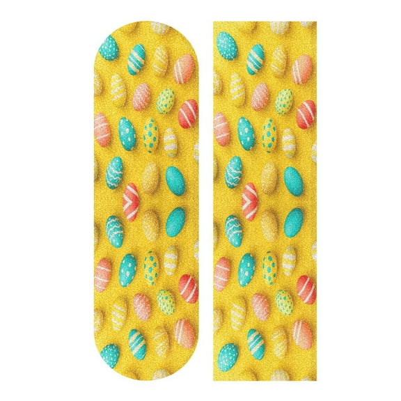 44" x 10" Skateboard Grip Tape Diamond Grit Surface, Heavy-Duty PVC Backing Non Slip Ease to Apply Colorful Cute Easter Eggs
