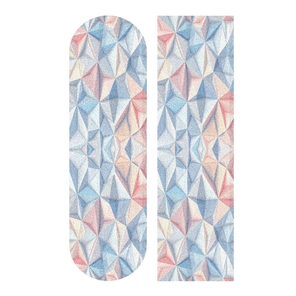 44" x 10" Skateboard Grip Tape Diamond Grit Surface, Heavy-Duty PVC Backing Non Slip Ease to Apply Pastel Geometric Pattern
