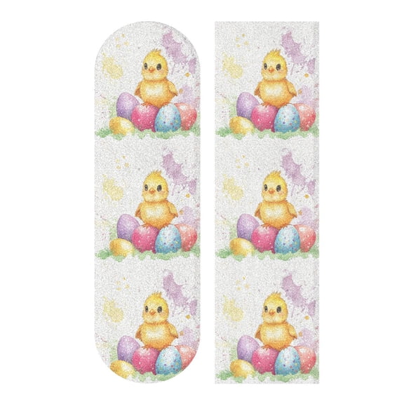 44" x 10" Skateboard Grip Tape Diamond Grit Surface, Heavy-Duty PVC Backing Non Slip Ease to Apply Watercolor Cute Chick