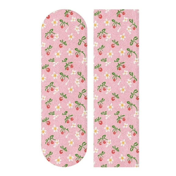 44" x 10" Tape Skateboard Scooter Grip Tape Skateboard Griptape Sheet Daisies and Bow Pattern