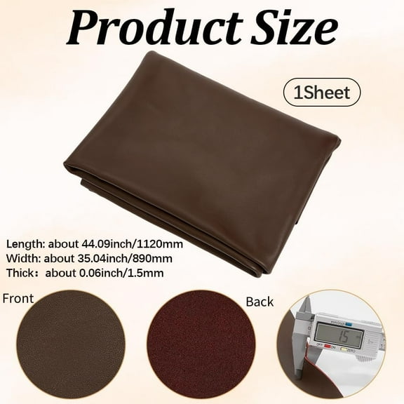 44 x 35 Inch Brown Cow Leather Hides Whole Sheep Skin Whole Full Grain Soft Cowhide Genuine Fabric Upholstery Sheets Pieces for Journal Cover Wallet Jewelry Arts Crafts Bags Clothing