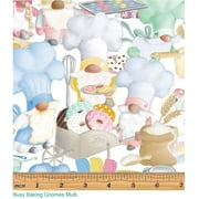 44 x 36 Busy Baking Gnomes Benartex 100% Cotton All over print Easter