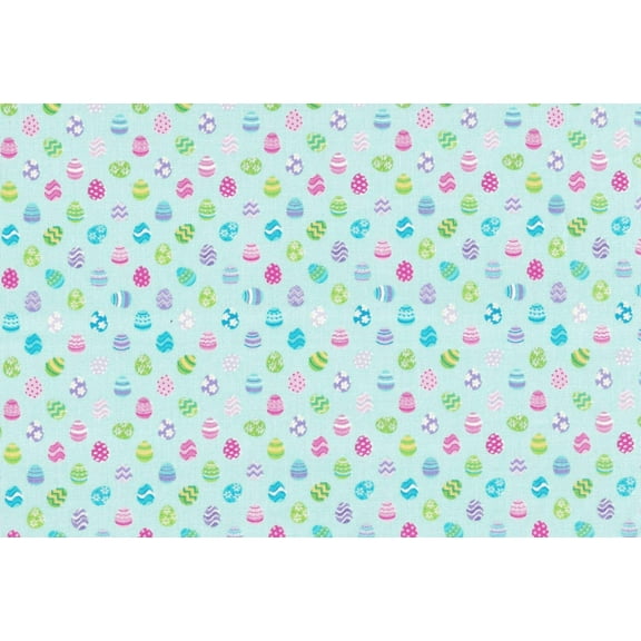 Fabric Traditions Easter Mini Tiny Patterned Eggs Light Green 100% Cotton Price per Yard