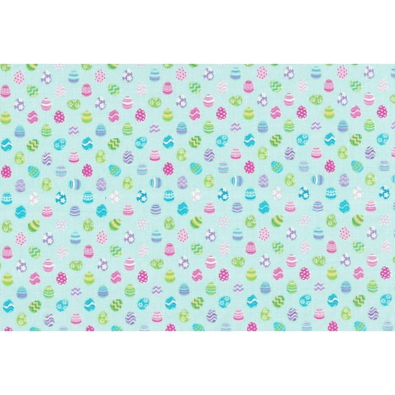 Fabric Traditions Easter Mini Tiny Patterned Eggs Light Green 100% Cotton Price per Yard