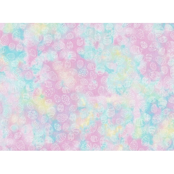 Fabric Traditions Easter Pastel Egg Tie Dye Blended 100% Cotton Price per Yard